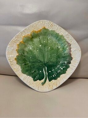 Leaf by Ceramiche Leonardo Square Dinner Plate 11 1/4 Made In Italy.